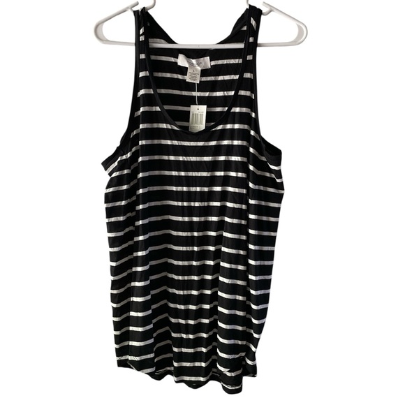 Workshop Republic Clothing NWT Black & White Striped women’s tank top - Picture 1 of 4